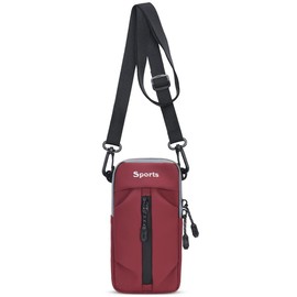 Arm Bag, RUMANLE Phone Armband Sleeve for Running Phone Arm Bands with Workout - Fits Most of Phone Use for Running, Workout Walking Gym, Hiking, and Biking - Red