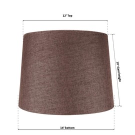 12x14x10" SLIP UNO FITTER Hardback Drum Lamp Shade Chocolate Burlap