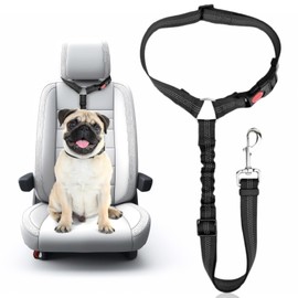 Wirhan Dog Seat Belts for Cars UK, Dog Car Harness Car Seat Belt Suitable for all Cars - Dogs & Cats Adjustable Car Dog Lead Belt Heavy Duty Elastic Lead Harness Pet Seat Belt for Vehicle