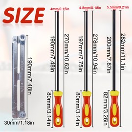 3 Pieces File for Chainsaw with Handle and File Holder Horse File Chainsaw File Set Chainsaw Round File 4.0 mm, 4.8 mm, 5.5 mm 3 Sizes for Chainsaws