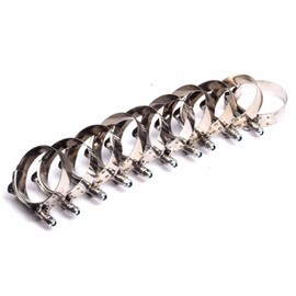 Wangtney 10PCS 2 1/2" 70mm - 78mm Stainless Steel T-Bolt Clamps Turbo Intake Intercooler Clamp (2.5 inch)