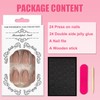 Ceboic Pack of 24 Glue-On Nails Medium Coffin, French Press