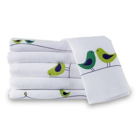 Makian 6 x White Macedonian Cotton Muslin Squares 80 x 80 cm