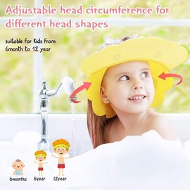 Baby Shower Cap Shield, Shower Cap for Kids, Visor Hat for Eye and Ear Protection for Children, Adjustable Bathing tub Head Hair Rinser Shield Protection Kids and Toddler