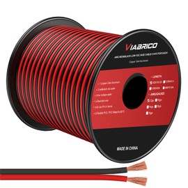 VIABRICO 12Gauge 100FT Electrical Wire Cable 2 Conductors Red Black Cable Hookup LED Lighting Strips Flexible Wire Extension Cord 12AWG Copper Clad Aluminum Copper Wire 12V/24V DC Cable 30.5M
