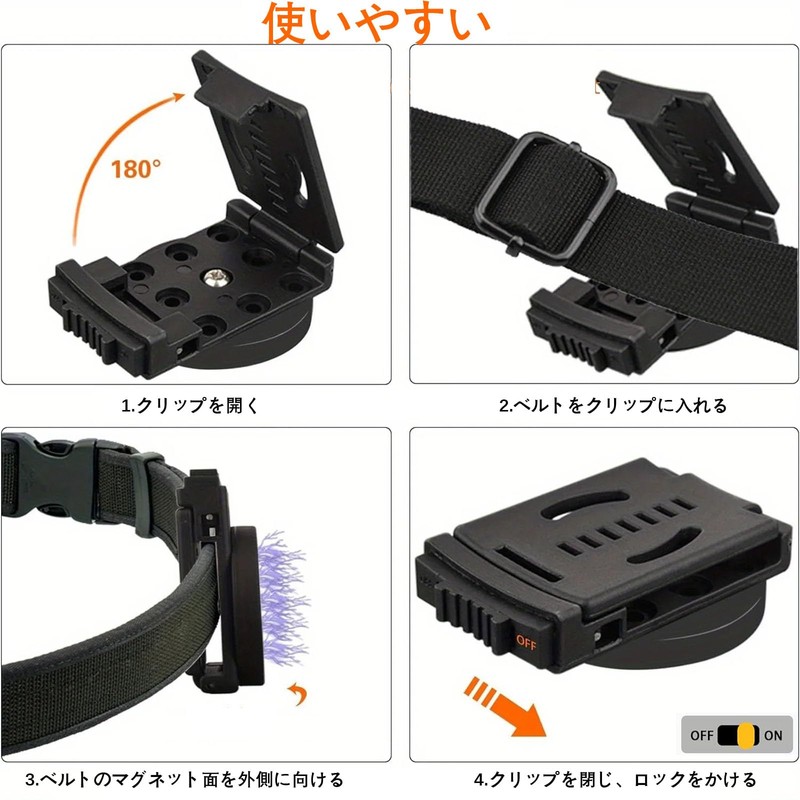 Refoiner Belt Clip Magnetic Belt Holder Built-in Magnet Tool Clip