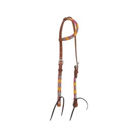 Reinsman Circle Y Infinity Beaded Bubblegum One Ear Headstall, Brown