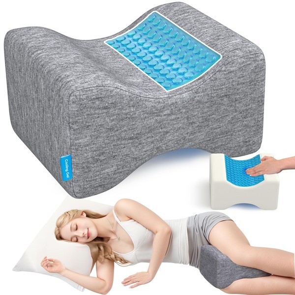 ComfyInLove Knee Pillow for Side Sleepers with Cooling Gel, Memory