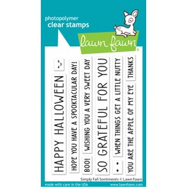 Lawn Fawn LF2934 Simply Fall Sentiments 3X4 Clear Stamp Set