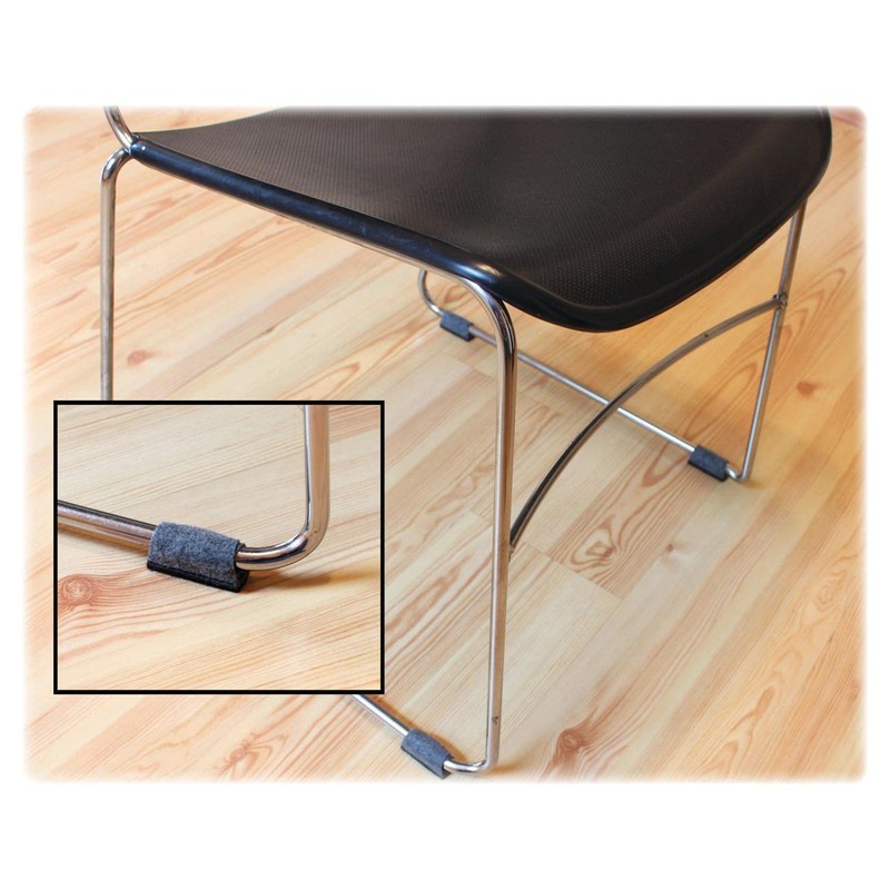 Lorell LLR49319 Wrap Around Floor Savers, Gray (Pack of 16)