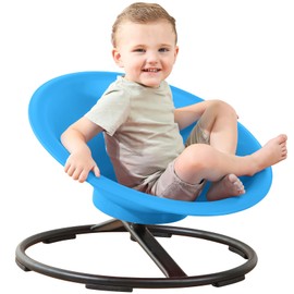 Spinning Chair for Autistic Kids, Sit and Spin Autism Toys for Age 3+, Sensory Swivel Chair Enhancing Motor Skills, Educational Indoor & Outdoor Toys (Bright Blue)