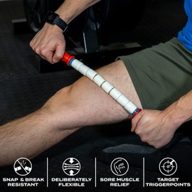 Massage Stick 18" Flexible Handheld Spindle Massage Roller (Will Contour to Any Muscle) - Full Body Muscle Recovery & Myofascial Release (Medium - 18" Massage Stick)