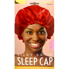 DONNA Satin Sleep Cap for Women Black Women Hairstyles Shower Cap for Women Bonnet Satin Bonnet for Sleeping1pc Large (Light Pink)