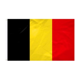 Belgium Flag - 90 x 150 cm - Reinforced Fabric - Durable Stitching - Bright Colours - Outdoor Indoor Flag - Integrated Eyelets - National Flag