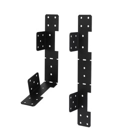MOZCORN 4Pcs Adjustable Stair Stringer Connector, Concealed Deck Staircase Stringer Connector, 18-Gauge Metal Stringer Mounting Brackets, Black