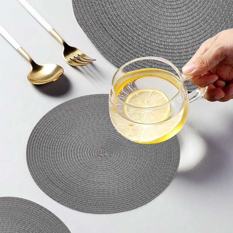 KKTECH Christmas Placemats - Set of 4 Round Place Mats