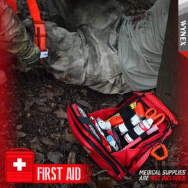 WYNEX Tactical Molle Admin Pouch, Utility EDC Pouch Organizer Modular Tool Pouch of Double Layer Design Medical EMT Attachment Bag Large Capacity with Elastic Webbing Insert Panel