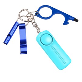 Upgraded Safe Sound Personal Alarm 4 Pcs Set, Safety Keychain Accessories for Women, Self Defense Keychain Set with Personal Alarm, BLUE