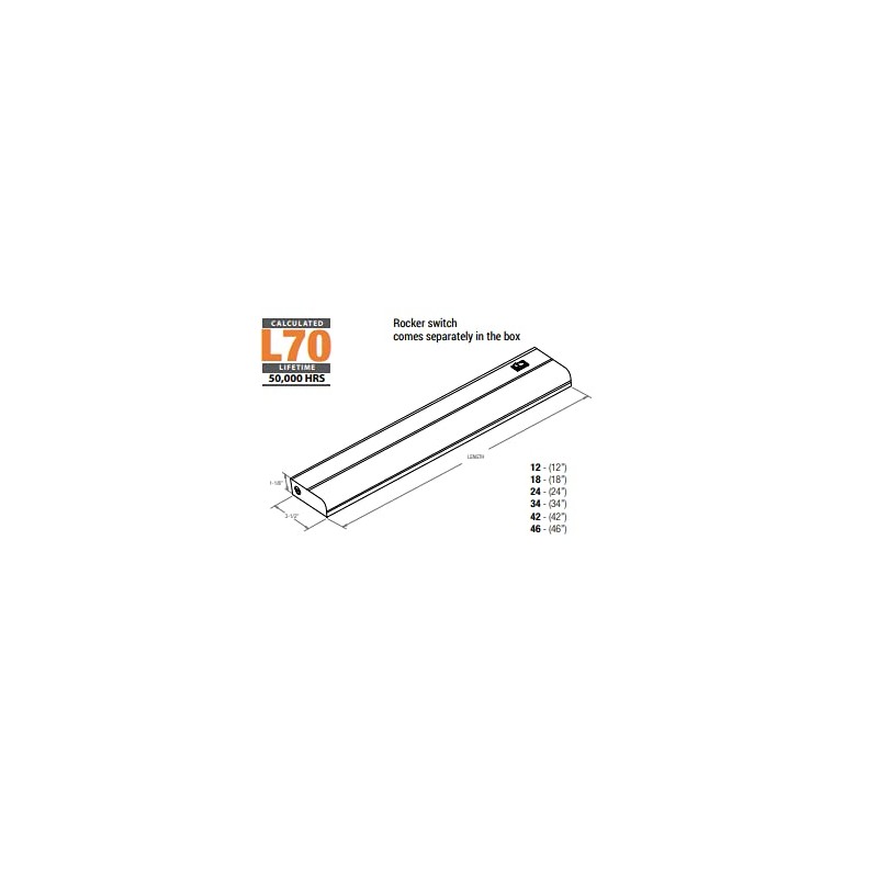 Elite EU-LED-24-900L-DIMTR-30K/35K/40K-WH LED Under Cabinet Fixture Polycarbonate Lens with Multi-CCT