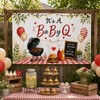 BBQ Baby Shower Backdrop Banner It's a Baby Q Baby