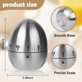 Egg Timer, Kitchen Timer Egg Made of Stainless Steel, Timer, Kitchen Timer, Egg Shaped Timer Kitchen Timer Countdown Reminder of Roasting and Cooking