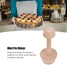 VIFERR Wooden Tart Tamper Double Sided Eggtart Mould Pastry Tamper Dough Tart Presser for Cakes Muffins Cakes Desserts