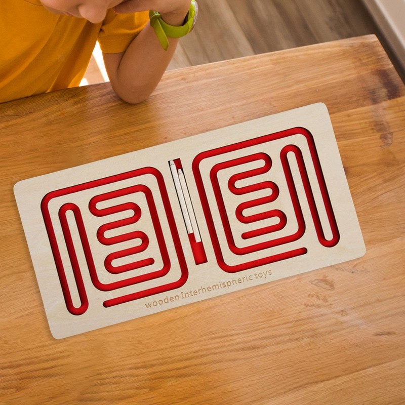 PrfcNL Wooden Interhemispheric Brain Puzzle for Left and Right Coordination