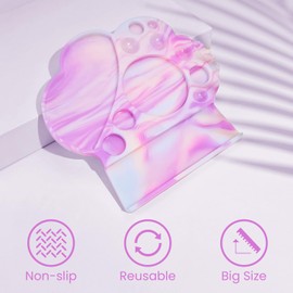 Libeauty Extra Large Silicone Tray for Lash Lift and Brow Lamination, 14 Section for Professional Salon Use, Cat Paw Silicone Palette DIY Eyelash Perm Tools & Supplies, Misty Purple