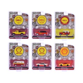 DCD Shell Oil Special Edition Series 2 Set of 6 1/64 Scale Diecast Model Cars by Greenlight