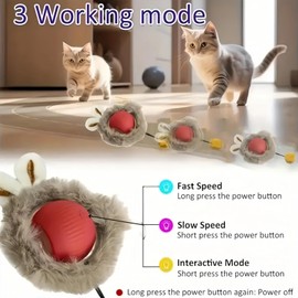 Interactive Dog Cat Smart Ball Toy,Chewie Viral Rolling Ball,Interactive Toys for Cats,Automatic 360° Rolling Chase Mate Ball for Dogs and Cat,Automatic Cat Toy,Interactive Dog Ball,Cat Ball Toy,Green