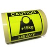 Caution Heavy Warning Labels, 15kg Weight Symbol, 76x50mm, Yellow, 400