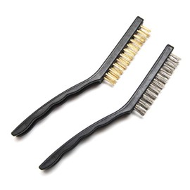 BBQ Grill Brushes (2 Count) Stainless Steel, Brass Heavy Duty Scratch Brush Set Bristles Brush for BBQ Grill Brush, Cleaning, Kitchen, etc.