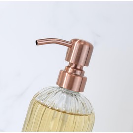 Leetcp Copper Glass Bathroom Soap Dispenser with Metal Pump,Vintage Dish Soap Dispenser for Kitchen, Used for Lotionor Home,Bathroom,Countertop, Hotel,2 Packs