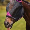 WeatherBeeta ComFiTec Deluxe Durable Mesh Mask with Ears, Black/Purple, Warmblood