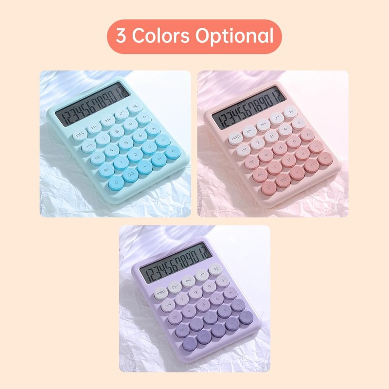 Xtahdge Desktop Calculator 12 Digits Large LCD Display Large Round
