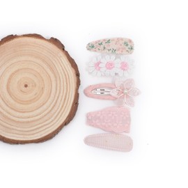 Bianhuan Hair Pin for Children, Baby, Hair Clip, Kids, Girls, Children, 5-piece Set, Patch, Pinching, Pinning, Hair Accessories, Cute, Stylish, Ribbon, Kids, Fashionable, Safe, Painless, Simple, Solid