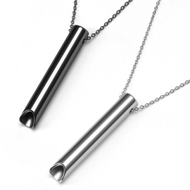 2PCS Anxiety Relief Breathing Necklace, Breathing Necklace Stop Smoking, Calms for Anxiety, Stress Relief, Stainless Steel Necklace for Women Men, Meditation Breathing Practice for Relaxation Gifts