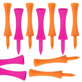 ZcrPrn Golf Tees Plastic, Pink Golf Tees, 100 Pack Pink and Orange Castle Golf Tees, Durable Plastic Golf Tees for Practice, Ideal for Golfers, Bright Colors for Easy Spotting
