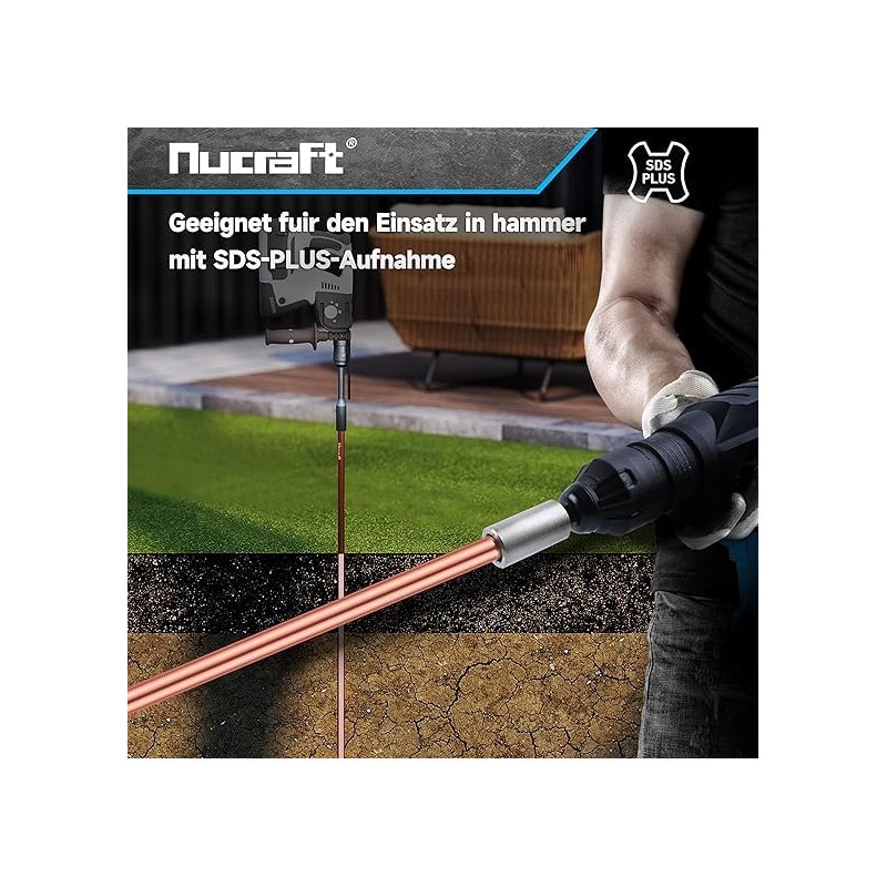 Nucraft SDS-PLUS Professional Ground Nail Driver for Inserting Deep Earth