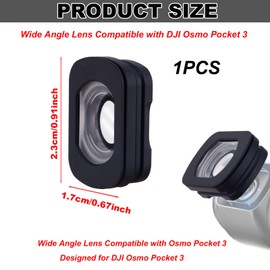 lasuroa Magnetically Attached Wide Angle Lens Compatible with DJI Osmo Pocket 3, 112° HD Optical Glass Lens with Double-Sided Coating for Osmo Pocket 3 Accessories