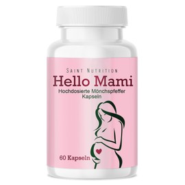 Saint Nutrition® Hello Mami - Plant Support for Children - With Agnus Castus for Women Who Want to Get Pregnant - Monk Pepper High Dose - 60 Capsules without Artificial Additives