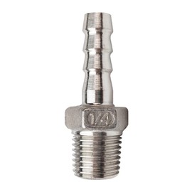 JENSWILL 3/8"(10mm) Hose Barb to 1/4" NPT Male Threaded- Stainless Steel Hose Fitting Connector Adapter Pipe Fitting Pack of 2