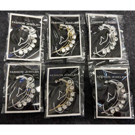 Unbranded 6 pairs Women Crystal Ear Cuffs Earrings Rhinestone Gold Silver Jewelry Gift Lot