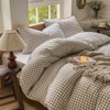 Tan Gingham Weighted Blanket Cover 48"x72", Taupe Soft Pre-Washed Microfiber