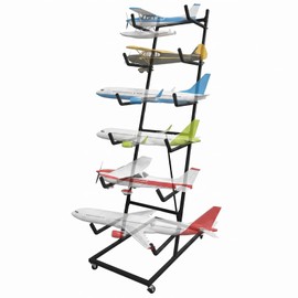 RC Airplane Storage Rack 6Tiers, Display Stand Model Airplane Stand with Foam Padding,Multi-Function Aircraft Carrier Stand with Wheel