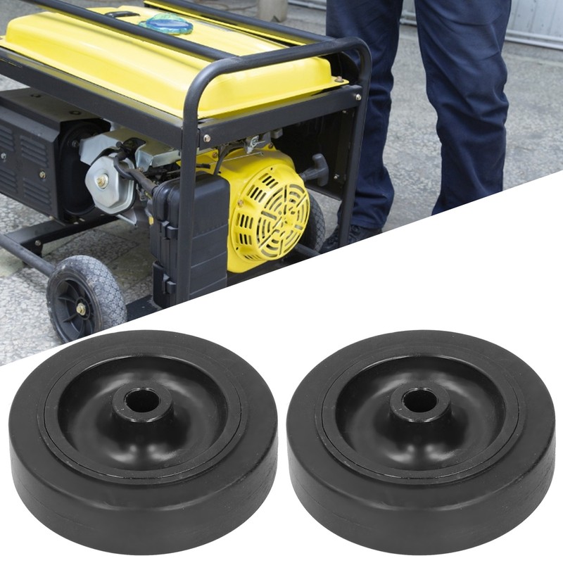 2Pcs Rubber Wheel 5kw-6.5kw Gasoline Engine Generator Mute Wheels Replacement