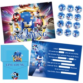 Dekewe Pack of 12 Invitation Cards Children's Birthday Girls Boys, Themed Party Birthday Invitation Cards, Children's Birthday Invitation Cards for Celebrations or Birthday Parties