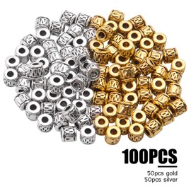 100pcs Antique Spacer Beads Column Tube Metal Spacers Jewelry Beads for Making Bracelet Crafting,5 5mm