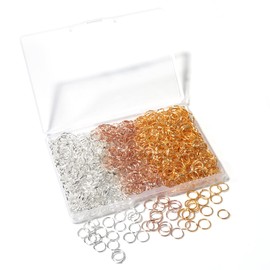 1000 anillos abiertos de 6 mm chapados en plata, oro y oro rosa para hacer joyas, anillos individuales hechos en hierro a granel para manualidades, collares, pulseras, colgantes, gargantillas,