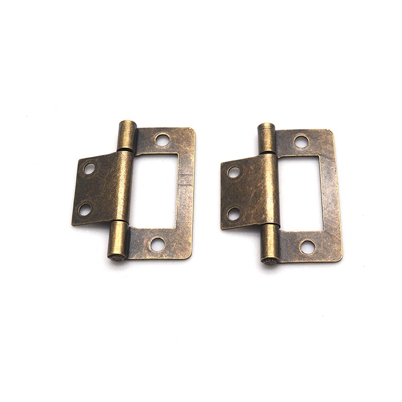 FarBoat 20Pcs Antique Flush Hinges Bifold Non-Mortise Iron Hardware for